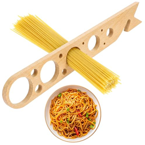 Classicseali Spaghetti Measurer Tool, Wood Pasta Portion Measuring Tool, Pasta Measurer Tools with 5 Measuring Holes, Quick Spaghetti Portion Tools for Kitchen Cooking