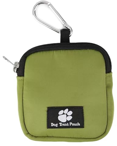 CEEGEWW Dog Training Pouch,1 Pcs Compact Water-Resistant Dog Pouch,Dogs Treat Bag with Secure Zip Closure,Large Pocket Design for Dogs Walking, Pet Snack Storage & Outdoor Use(Green)