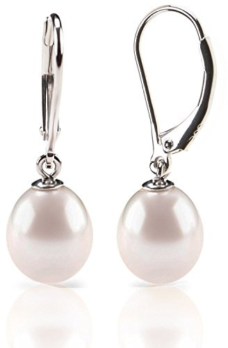PAVOI Freshwater Cultured Pearl Earrings Leverback Dangle Studs - Handpicked AAA Quality 6mm