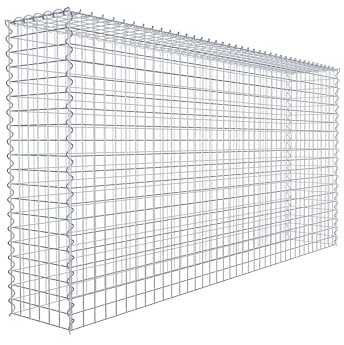 GABIONA Cesta para piedra (rectangular, malla de 5 x 5 cm, profundidad de 30 cm, cesta de cultivo tipo 3, cierre de espiral, galvanizada (200 x 100 x 30 cm)