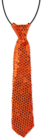 The Tie CoTM - Cravatta elastica per bambini con lustrini luccicanti Orange Taglia unica