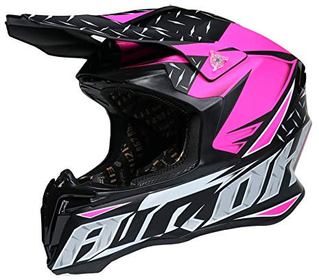 Woljay Motorrad Crossbike Motocross Downhill Enduro Helm Integralhelm Motorradhelm ATV ECE / DOT genehmigt (A+Rosa, M)