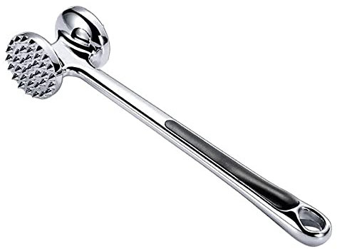 ALEENFOON Attendrisseur à Viande Manuel Professionnel Acier Inoxydable Maillet Heavy Duty Double Face Marteau à Viande avec Trou Suspendu