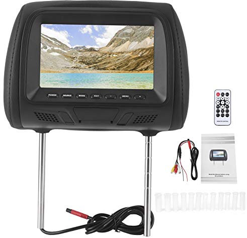 BHDK Lecteur DVD d'appui-tête de Voiture, Lecteur vidéo d'appui-tête de Voiture HD 7 Pouces avec Support d'appui-tête et Bluetooth, Moniteur d'appui-tête de Voiture Multifonctionnel pour vidéo, Jeux