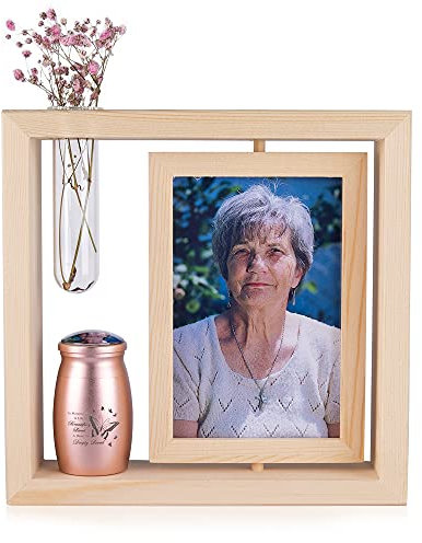 Cadres photo commémoratifs personnalisés pour la perte d'un être cher et petite urne personnalisée pour cendres humaines avec photo et message – Cadeaux de condoléances pour la perte d'un être cher