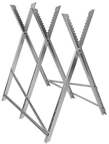 Caballete para serrar troncos de madera Serrar leña Soporte con asas plegable Invierno Chimenea,Caballete para sierra, caballete para cortar leña, Acero inoxidable, plegable (84 * 80 * 80cm)