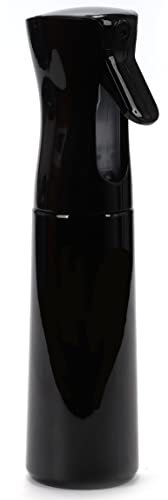 BERRYLION Hair Spray Bottle, Ultra Fine Continuous Spray Water Bottle, Reusable Water Squirt Bottle for Salon, Hair Styling, Ironing, Cleaning and Gardening (300ml, Black)