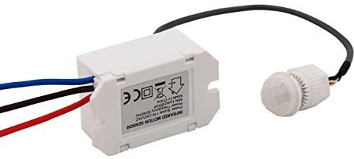 Greluma 1 Pièce Commutateur de capteur Infrarouge, Mini détecteur de Mouvement Infrarouge pour Installation intérieure, détecteur de Mouvement intégré 220 V, portée de détection 8 m à 360°