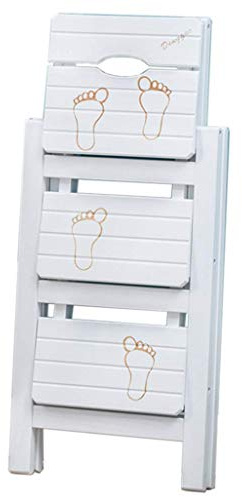 ZAANU Taburete Plegable, Silla Alta, Escalera, Escalera de Tijera, Escalera de 3 peldaños, estantería Plegable multifunción, Banco de Zapatos, hogar, Cocina, Interior, D, C (D)