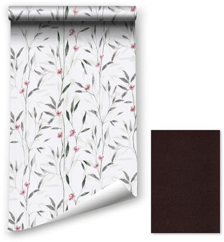 LZH-LP Papel tapiz despegable y pegado, 44.5x400CM papel tapiz autoadhesivo con contacto de pájaros florales, película de vinilo removible, revestimiento de muebles de pared con parche