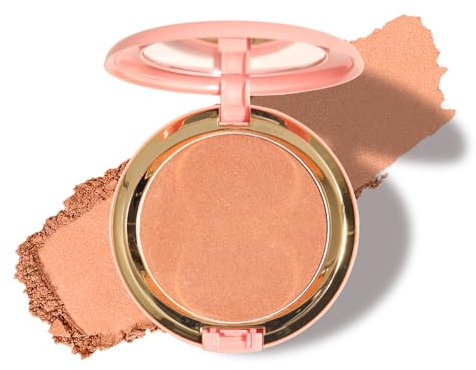 Polvo bronceador, Fórmula cremosa y altamente pigmentada, Polvo bronceador de larga duración para una tez besada por el sol, Vegano y libre de crueldad. (Bronce crepuscular)