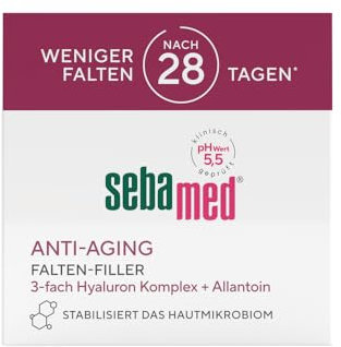 Sebamed Anti-Aging Faltencreme Falten-Filler, Feuchtigkeitspflege für Männer und Frauen, mit 3-fach Hyaluron Komplex, auch für bereits ausgeprägte Falten, mindert Falten nach nur 28 Tagen, 50ml