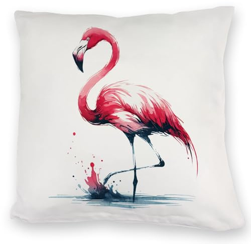 speecheese Rosa Flamingo Kuschelkissen Exotisches Pink Vogel Deko-Kuschelkissen rosa Gefieder Lange Beine Tropischer Schnabel Flamingo Charme