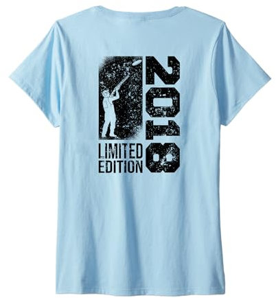 Damen Tontauben Jahrgang 2018 geboren Geburtstag Tontaubenschießen T-Shirt mit V-Ausschnitt