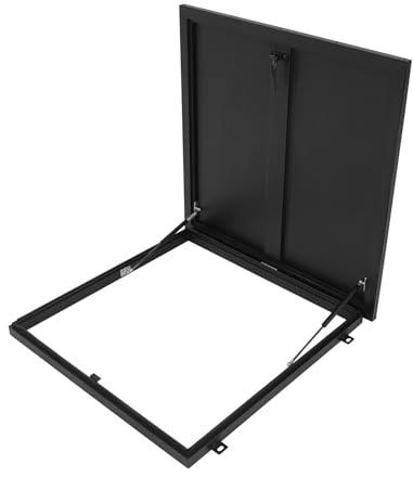 31 X 31 Roof Hatch, Roof Steel Access Security Door with Interior-Only Safety Lock for Home, Commercial Buildings Sturdy Weatherproof (Black)