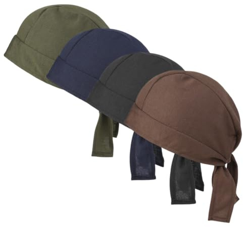 4 Pezzi Cappellino da Chef,Cappello Cucina Regolabile,Bandane Cucina per Cuoco Uomo,Cappelli Bandana Unisex Cucina Berretto da Lavoro