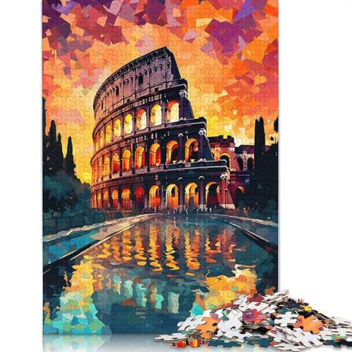 Colosseum in Rome Jigsaw Puzzles 500 Piece for Teenagers Wooden Creative Puzzle Toy Family Game Difficulty Challenge Puzzles 500pcs (52x38cm)