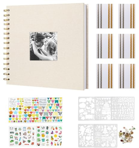 Album fotografico da 20,5 x 20,5 cm, album fotografico fai da te per incollare foto, album fotografico da incollare con pagine animate, album di scrapbooking per viaggi, visite, matrimoni