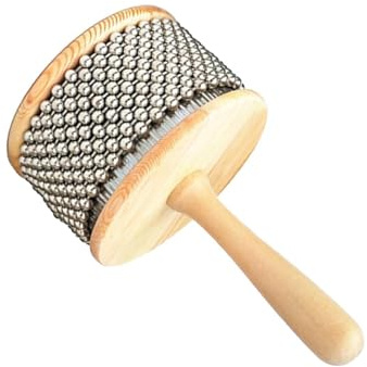 rongweiwang Cabasa Handskakare i trä Cabasa Handskakare Pedagogisk leksak Lärande genom musik i skolan Ergonomiskt format handtag. Är slät och skadar inte, Diameter 11.5 cm