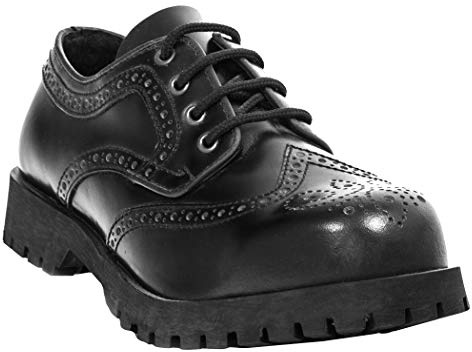Boots & Braces Schuhe 4-Loch Budapester Schwarz, Schwarz, 46