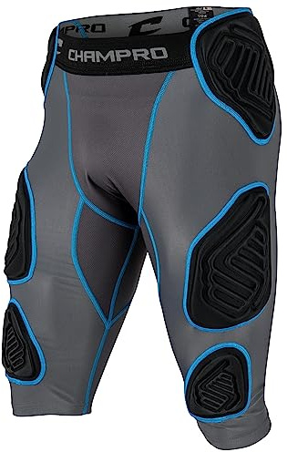 Champro Bull Rush 7-Pad Girdle, Gris Anthracite, intérieur Noir, Taille Grande