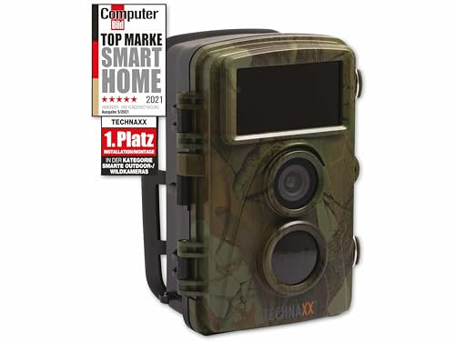 Technaxx Wildkamera mit Bewegungsmelder Nachtsicht Funktion - PIR-Sensor 50°, IR LEDs für Nachtaufnahmen, Full HD Video-, Foto-, 2.4 Display, Auslösezeit 0,3 Sek. - Testsieger Wild Cam TX-160, 20 MP
