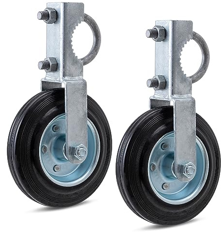 VIVIDA Gate Helper Wheels, 6 Gate Support Wheel with 1-5/8 Thru 2 Pipe Frames, Heavy Duty Farm Caster for Chain Link Fence, 2 PCS