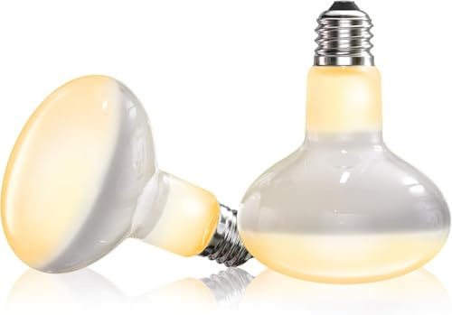 GlowUp Bombillas Calefactoras 100 W para Reptiles, Lámpara de Calor E27 para Terrarios, Pack de 2 Bombillas Regulables de Calor para Tortugas, Lagartos, Serpientes y Pollos