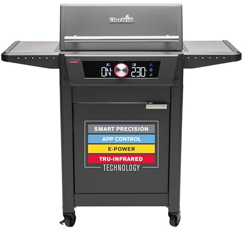 Char-Broil Evolve Griglia Elettrica E-Power, 90°C-370°C, Controllo APP, Funzione di Pulizia