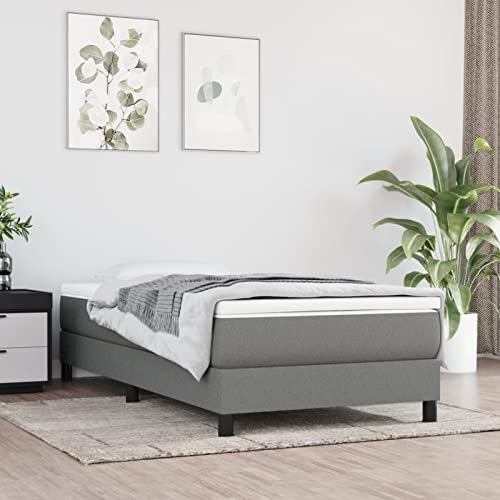 ZEYUAN Resårmadrass, resårmadrass, resårmadrass, fjädermadrass, mörkgrå 80 x 200 x 20 cm tyg