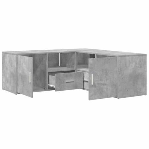 vidaXL Mueble de Esquina Madera ingeniería Gris hormigón 200x40x45 cm