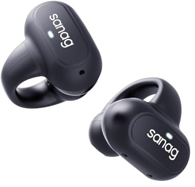 SANAG Z50SPro Écouteurs sans fil Bluetooth 5.3 avec microphone ouvert et étui de chargement compatible avec iPhone et téléphone Samsung pour homme et femme – Blanc (noir)