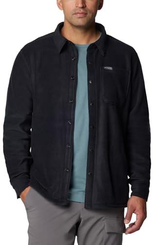 Columbia Mens Steens Mountain Solid Shirt Jacket, Black, X-Large