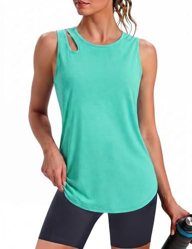 Gyabnw Débardeur Sport Femme Col Rond sans Manches Épaules Découpées | Ourlet arrondi, Découpes aux épaules, Pour fitness et yoga