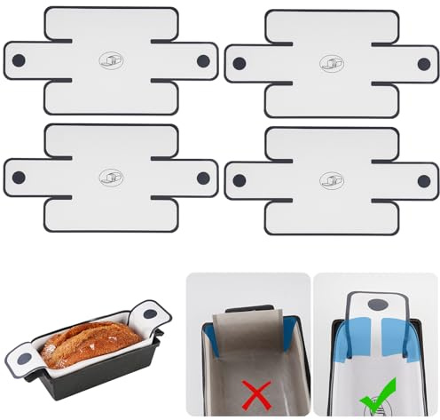 NiHome Silicone Bread Sling 4 Pack, Nonstick Reusable Loaf Pan Liner, White