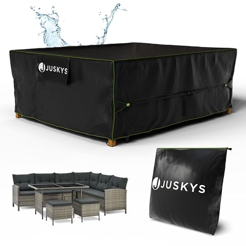 Juskys Gartenmöbel Abdeckplane CoverSafe Pro 250x210x90 cm - winterfest & wasserdicht - Schutzhülle für Gartentisch, UV-Schutz, Abdeckhaube Gartentisch
