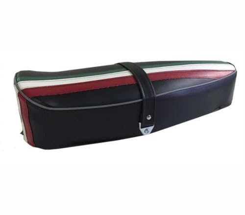 Schwarzer Sattel für 2-Sitzer, dreifarbig und Hebel, kompatibel mit Primavera 125 ET3 50 R Special mit italienischer Flagge