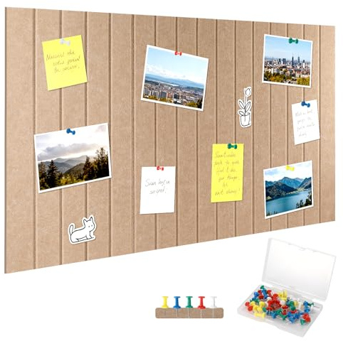 Zippicks Tableau En Liège Mural, 40 x 80cm Tableau d'Affichage Décoratif En Feutre Avec Ruban Adhésif, 0.8cm d'Épaisseur Pliable Pour École, Maison, Cuisine, Bureau (Camel Foncé)