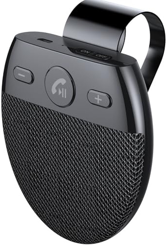 THOMIX Kit de Altavoz Bluetooth para Coche para Citroen Cactus Ami e-C4 C5 Aircross, Altavoz Bluetooth, Reproductor de Música, Manos Libres, Control de Voz, para Visera Solar