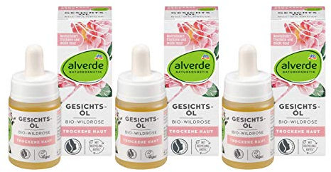alverde Gesichtsöl Wildrose für Trockene Haut 3er Pack (3x15ml)