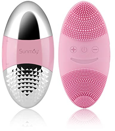 SUNMAY Oval Sonico Spazzola Viso Pulizia e Dispositivo per Tonificare il Viso Massaggiatore Facciale con Funzione di Ioni Positivi e Negativi