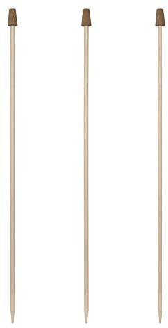 Windhager 89142 Lot de 3 tiges en Bois pour Boules de Jardin avec Embout en liège pour Boules de Rose de 12 à 16 cm 100 cm, Naturel