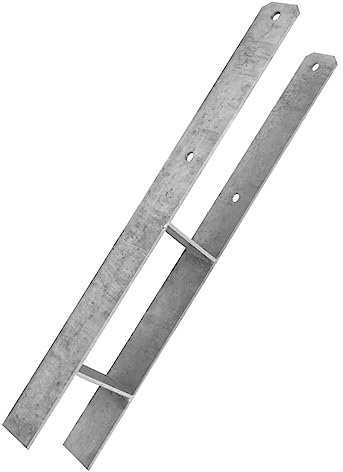 Gartenwelt Riegelsberger H-Pfostenträger 121 x 600/6 Set mit Schrauben Bodenhülse Pfostenanker Pfostenschuh Anker Carport feuerverzinkt