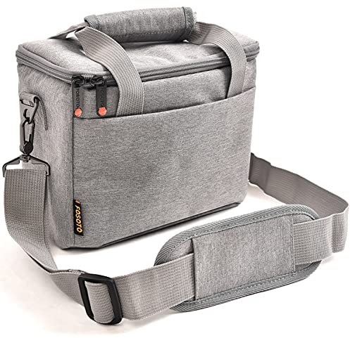 FOSOTO DSLR-Kameratasche für Spiegelreflexkameras und Zubehör Grau, SLR Kameratasche Klein mit Regenschutz Kompatibel mit Nikon D3400 D5600 D5500 D7500,Canon EOS 4000D 2000D M50,Sony A7R A6400 A6100