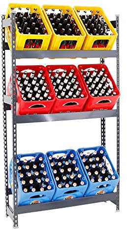 PROREGAL Étagère caisses à Boissons BIG Camel | HxLxP 180x100x30cm | Capacité de Charge 100kg | Anthracite | Porte-caisses, Support Bouteilles, Rack à Boissons