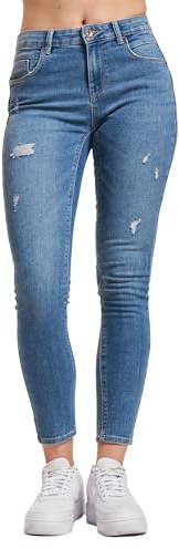 ONLDAISY REG Push UP SK ANK DEST DNM Box, Denim Bleu médium, 30W x 32L