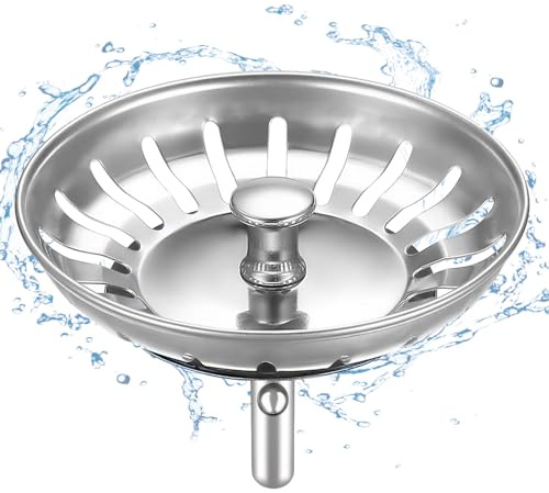 HUAERSICO Colador Fregadero 82mm,Cfregadero Universal,Colador Tapón Desagüe Fregadero,Colador Tapón Desagüe Fregadero Cocina,Juntas Adicionales,para Blanco Franke Pieza De Recambio