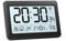 LATEC Reloj de pared digital con pantalla de temperatura y humedad, reloj digital radiocontrolado con retroiluminación, fecha, día de la semana