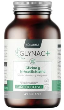 WeBotanix | Fórmula GlyNAC+ | 60 Cápsulas | N-acetilcisteína (NAC) y Glicina | Con Vitamina C, Selenio y Manganeso | Salud Celular y Mitocondrial | Antioxidante Natural | Antiedad | Apto para Veganos