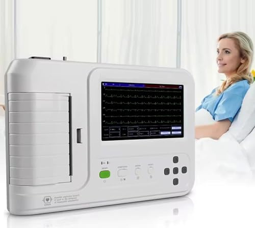 Professional 12 Lead ECG Monitor, Portable Heart Rate Device with 7 LCD Touch Screen for Home Health Monitoring
